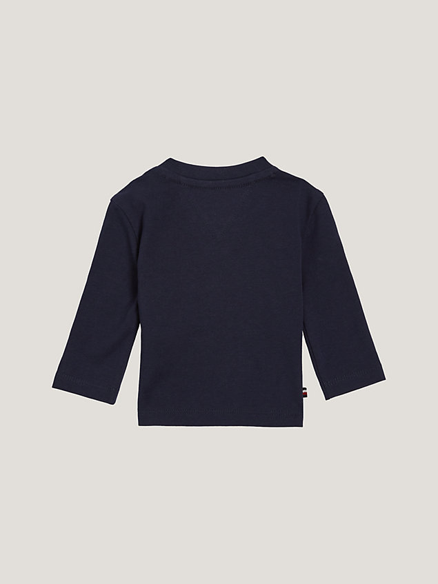 blue th monogram relaxed fit t-shirt voor newborn - tommy hilfiger
