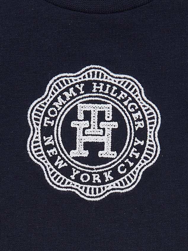 blue th monogram relaxed fit langarmshirt mit logo für newborn - tommy hilfiger