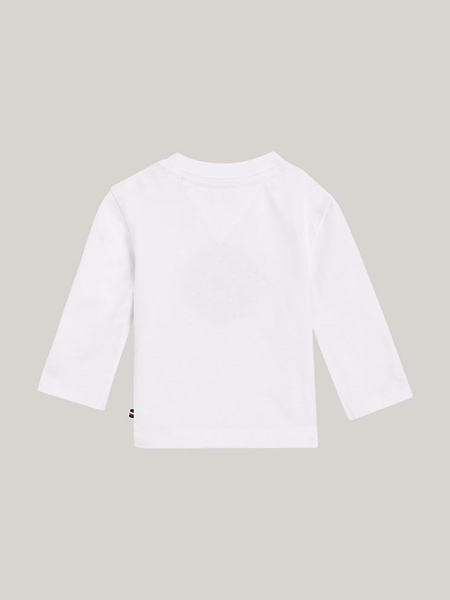 camiseta amplia con sello del monograma th white de newborn tommy hilfiger