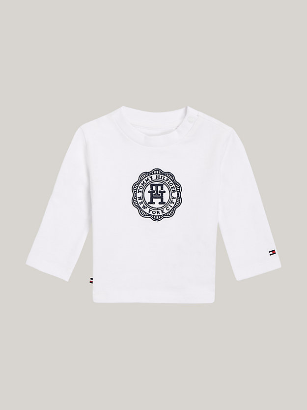 TH Monogram Relaxed Fit Langarmshirt mit Logo | Weiß | Tommy Hilfiger