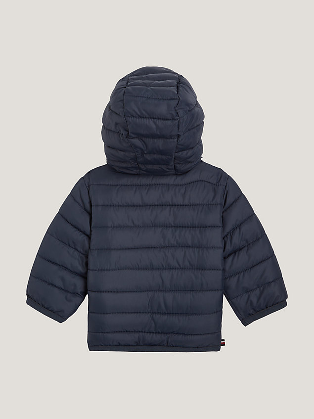 blue hilfiger monotype hooded puffer jacket for newborn tommy hilfiger