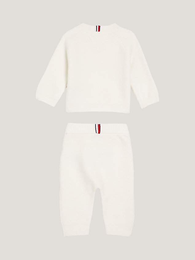white th monogram cadeaubox met sweatshirt en joggingbroek voor newborn - tommy hilfiger
