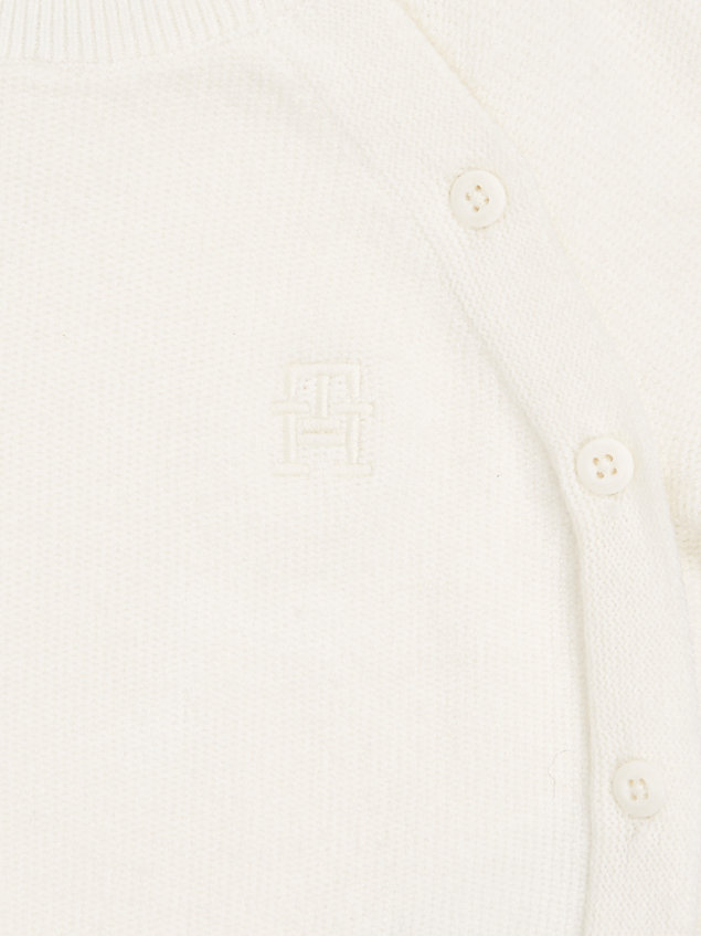 white th monogram set mit sweatshirt und jogginghose für newborn - tommy hilfiger
