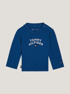 Tommy Fit Logo mit Hilfiger | Relaxed | Langarmshirt Blau