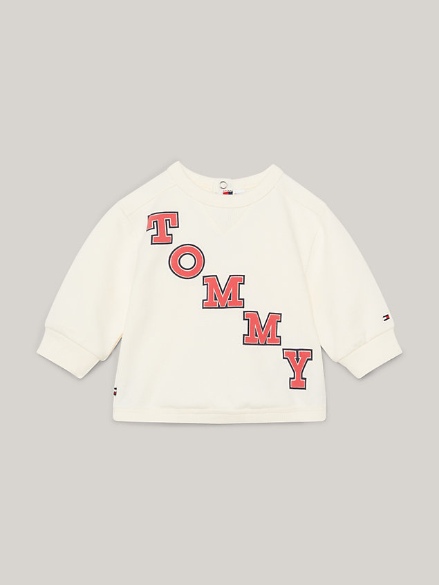beige 1985 collection relaxed fit varsity-sweatshirt für newborn - tommy hilfiger