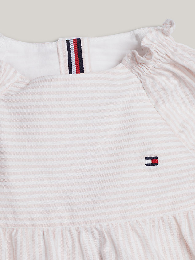 pink ithaca stripe long sleeve dress for newborn tommy hilfiger