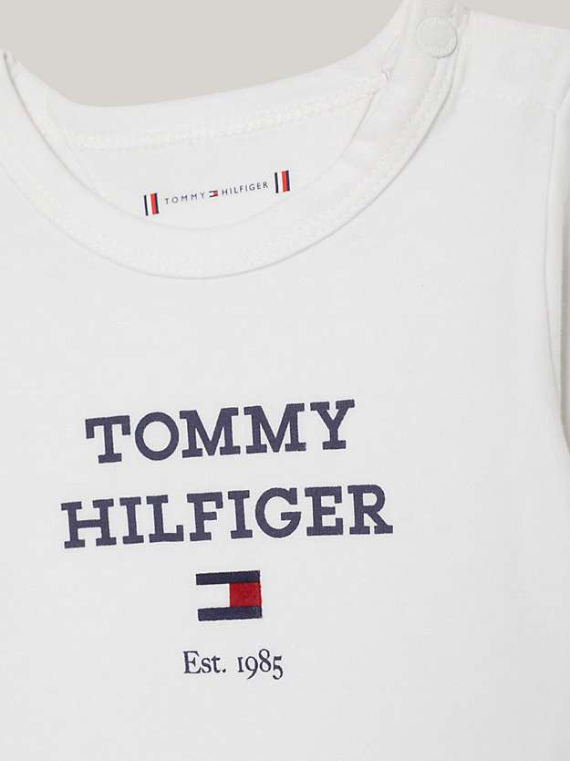 Tommy | Langarm-Strampler Hilfiger mit Weiß | Logo