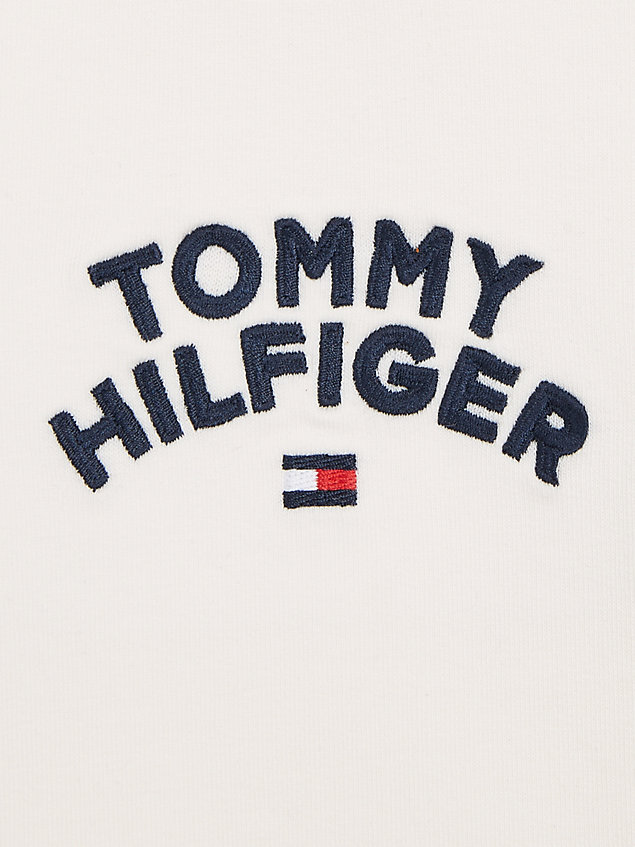 white two-piece sweatshirt and joggers set for newborn tommy hilfiger