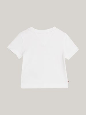 white t-shirt mit rundhalsausschnitt und logo für neugeborene - tommy hilfiger