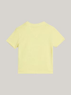 Camiseta moda niña algodón amarillo cuello redondo color