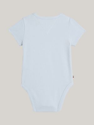 blue kurzarm-body mit logo für neugeborene - tommy hilfiger