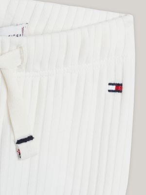 white essential rib-knit regular fit joggers for newborn tommy hilfiger