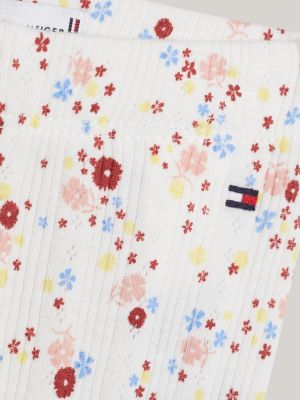 wit lange legging met gebloemd pointelle-patroon voor baby's - tommy hilfiger