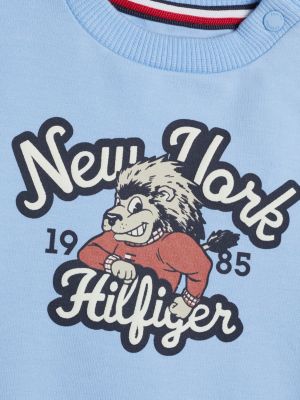 blue logo print sweatshirt for newborn tommy hilfiger