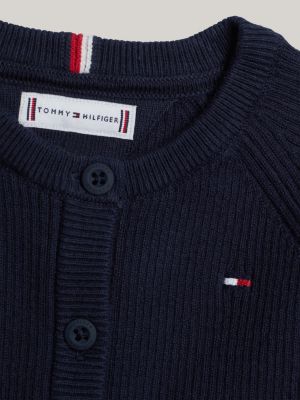 cardigan essential con maniche raglan blu da neonato tommy hilfiger