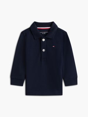 polo coupe standard essential manches longues blue pour nouveau-né tommy hilfiger