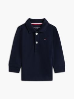 Essential Regular Fit Long Sleeve Polo Shirt — Blue 1