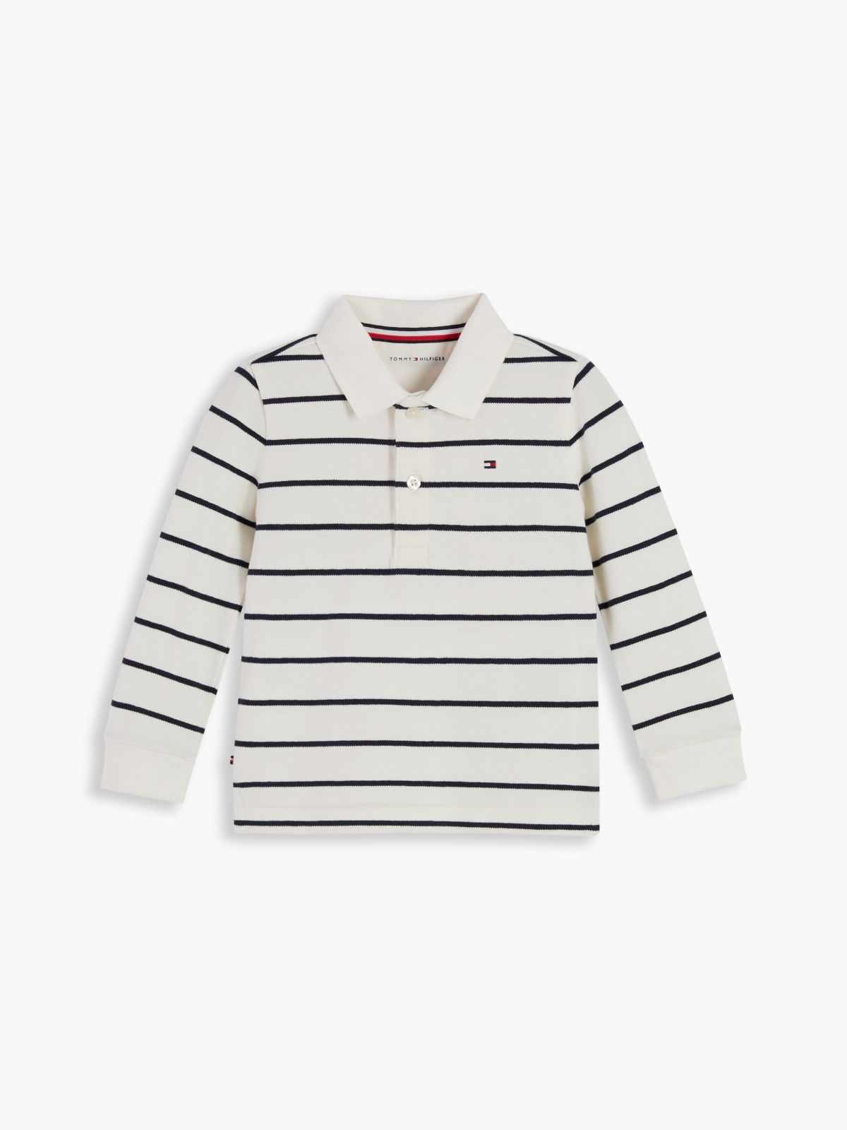 Essential Regular Fit Long Sleeve Polo Shirt — White