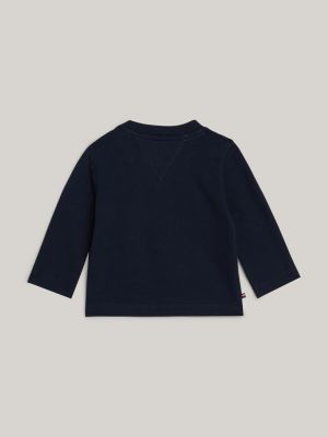 blue hilfiger monotype long sleeve t-shirt for newborn tommy hilfiger