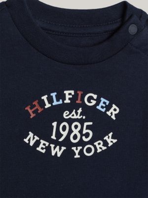 blue hilfiger monotype long sleeve t-shirt for newborn tommy hilfiger