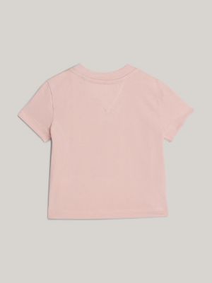 pink hilfiger monotype logo t-shirt for newborn tommy hilfiger