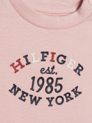 pink hilfiger monotype logo t-shirt for newborn tommy hilfiger