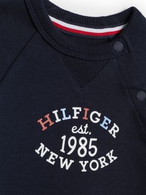 tutina hilfiger monotype con bottoni blu da neonato tommy hilfiger