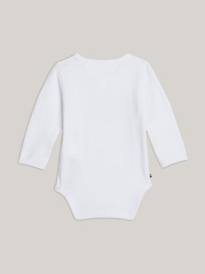 body hilfiger monotype a maniche lunghe bianco da neonato tommy hilfiger