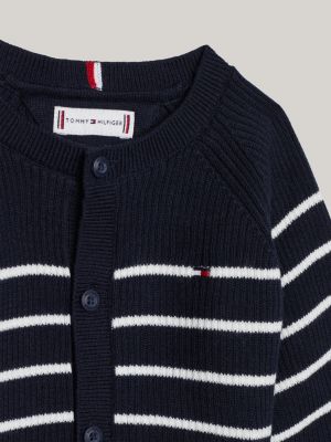 confezione regalo con cardigan e joggers blu da neonato tommy hilfiger