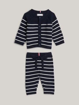 confezione regalo con cardigan e joggers blue da neonato tommy hilfiger