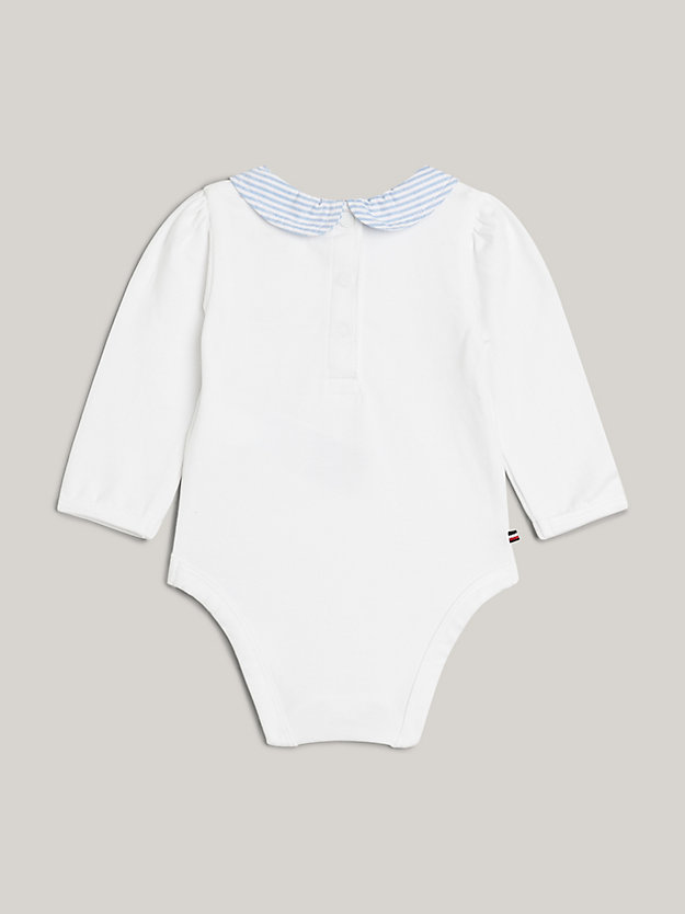 blue ithaca stripe long sleeve bodysuit and gift bag for newborn tommy hilfiger