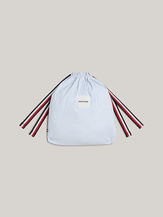 blue ithaca stripe long sleeve bodysuit and gift bag for newborn tommy hilfiger