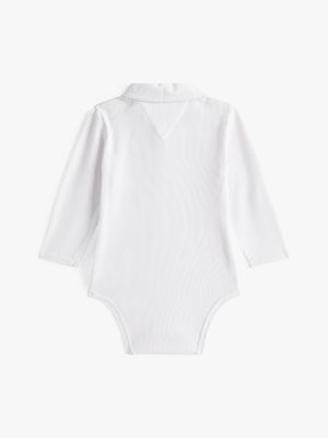body côtelé à col et manches longues grey pour nouveau-né tommy hilfiger