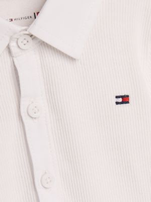 body côtelé à col et manches longues gris pour nouveau-né tommy hilfiger