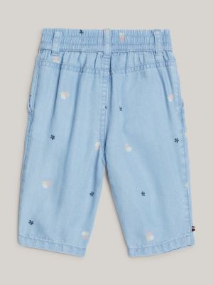 pantaloni con motivo floreale blu da neonato tommy hilfiger