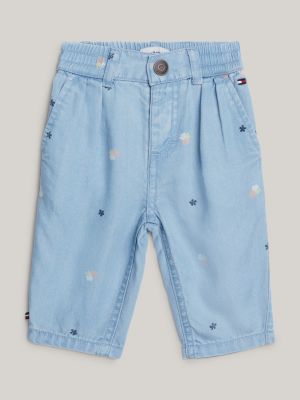 pantaloni con motivo floreale blue da neonato tommy hilfiger