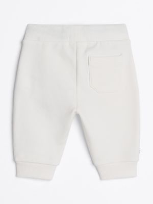 white terry cuffed leg drawstring joggers for newborn tommy hilfiger