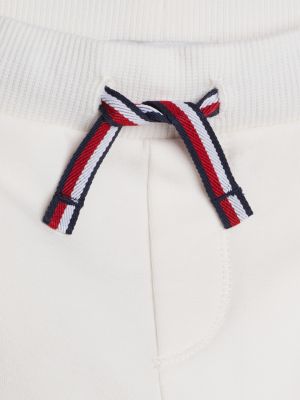 joggers in spugna con lacci in vita bianco da neonato tommy hilfiger