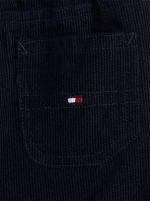 blue corduroy drawstring cargo trousers for newborn tommy hilfiger