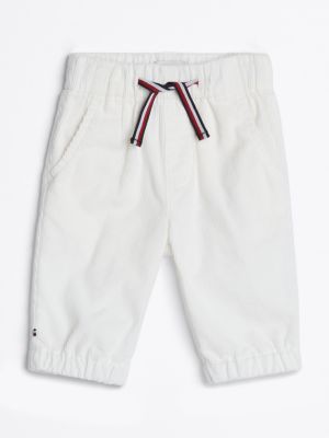 pantaloni cargo in velluto a coste con lacci white da neonato tommy hilfiger