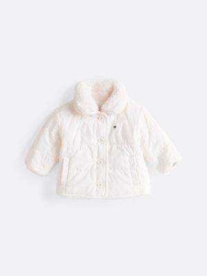 giacca reversibile in sherpa rosa da neonato tommy hilfiger