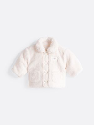 giacca reversibile in sherpa pink da neonato tommy hilfiger