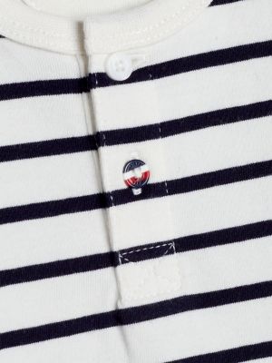 body a righe e maniche lunghe bianco da neonato tommy hilfiger