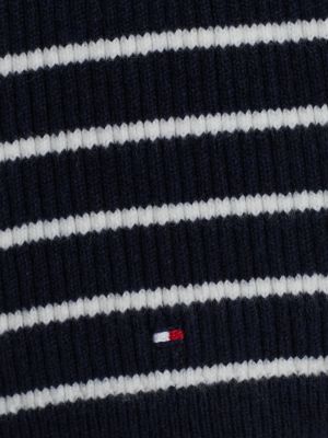 schwarz beanie und schal mit streifen als geschenkset für neugeborene - tommy hilfiger