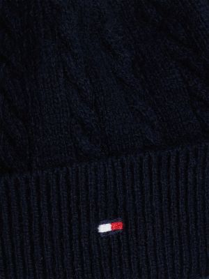 blue cable knit three-piece gift set for newborn tommy hilfiger
