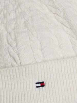 white cable knit three-piece gift set for newborn tommy hilfiger