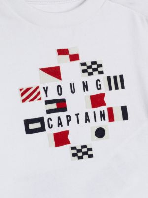 camiseta de manga larga con logo blanco de recién nacidos tommy hilfiger
