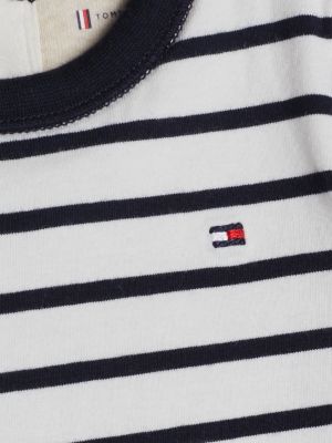 tuta intera a righe bianco da neonato tommy hilfiger