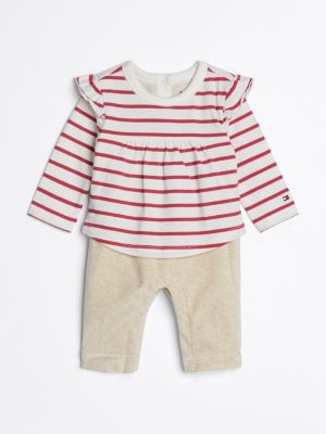 tuta intera a righe pink da neonato tommy hilfiger