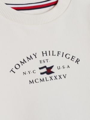 white logo sweatshirt and joggers set for newborn tommy hilfiger